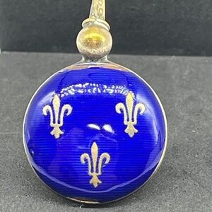 Silver plated Enameled Twisted Stem Spoon